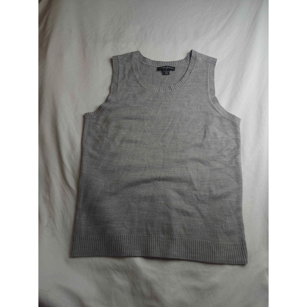 Designers Originals Heather Gray Crew Neck Sleeveless Sweater Vest‎ Large 2231